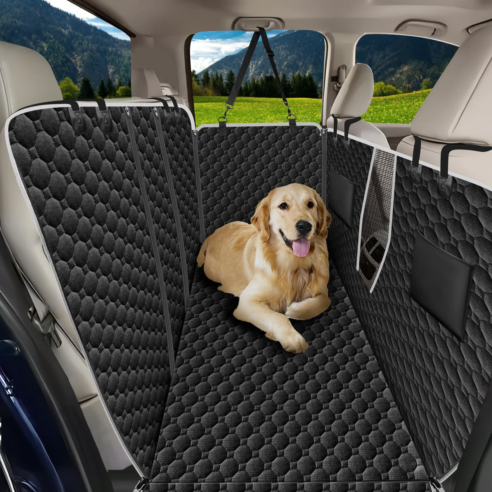 Versatile Mancro Truck Back Seat Pet Cover – XXL Dog Hammock for Full-Size Trucks Ford F-150 Reusable