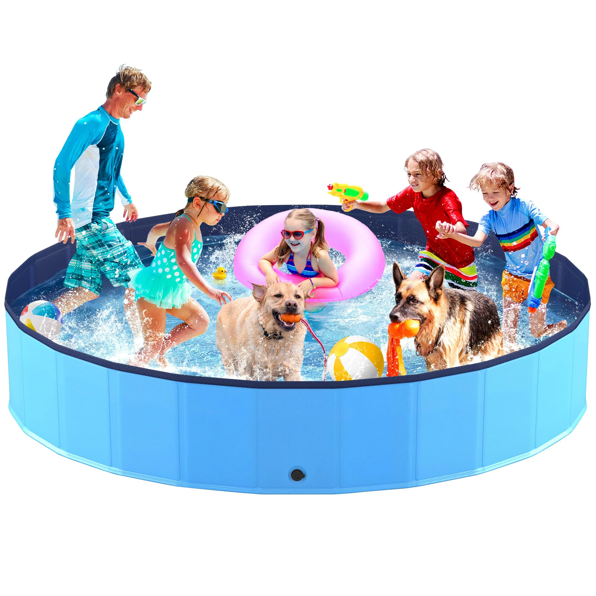 First-Class Niubya Foldable Pet Pool – 97 x 16 in Collapsible PVC Bath for Dogs Cats Effective