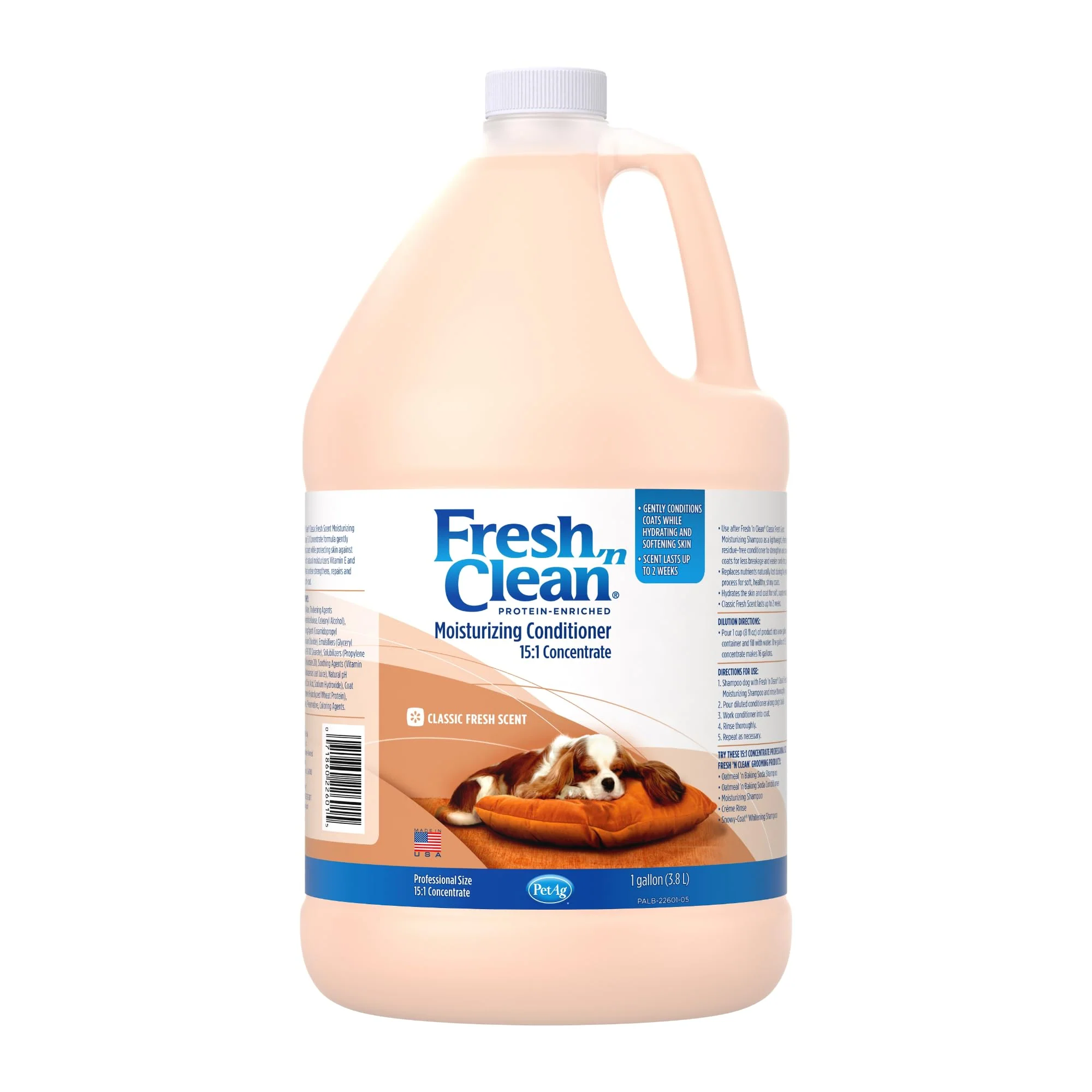 Easy-to-Use PetAg Fresh n Clean Conditioner – Classic Fresh Scent 1 Gallon Soap- Vitamin E Aloe Responsible