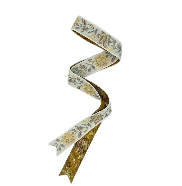 Smooth Vintage Sundried Dahlia Tapestry Ribbon - Long Quality