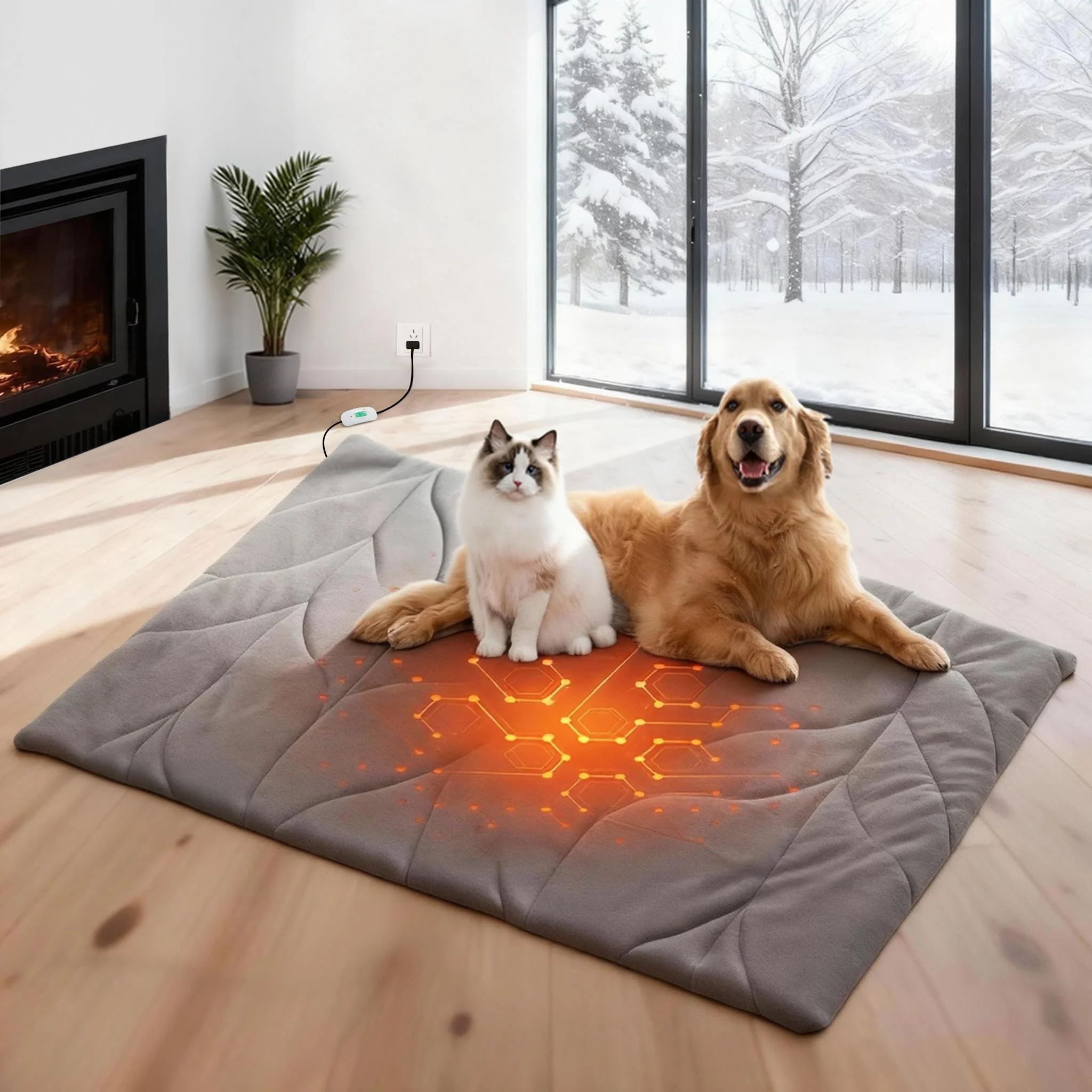 Advanced Vagascape Dog Heating Pad 31x20 – Waterproof Chew-Resistant Cord Washable Cover Superior