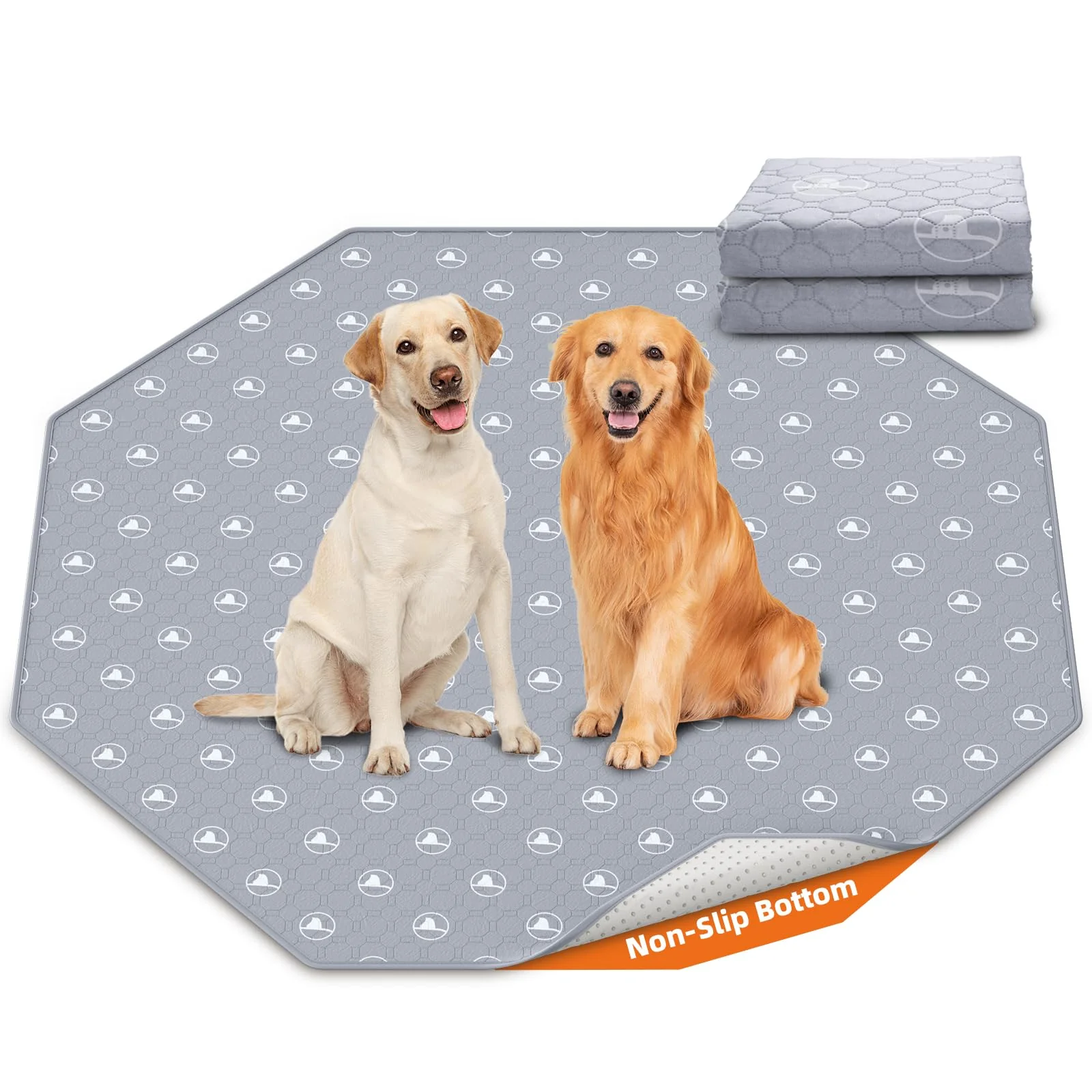 Sustainable PJYuCien Washable Pee Pads for Dogs – 2-Pack 89 x 33 Inches 8-Panel Leak-Proof Training Pads Organic