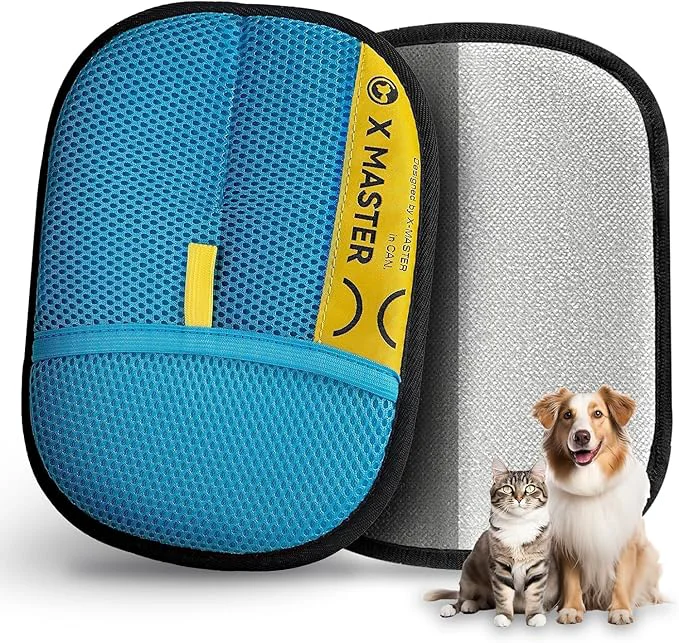 Responsible 2 Pack Pet Hair Removal Gloves for Cats Dogs – Premium Mesh Brush Fabric Static Physical Grooming Glove Washable Reusable Fur Remover for Clothing Couch Carpet Car Blue About This Professional