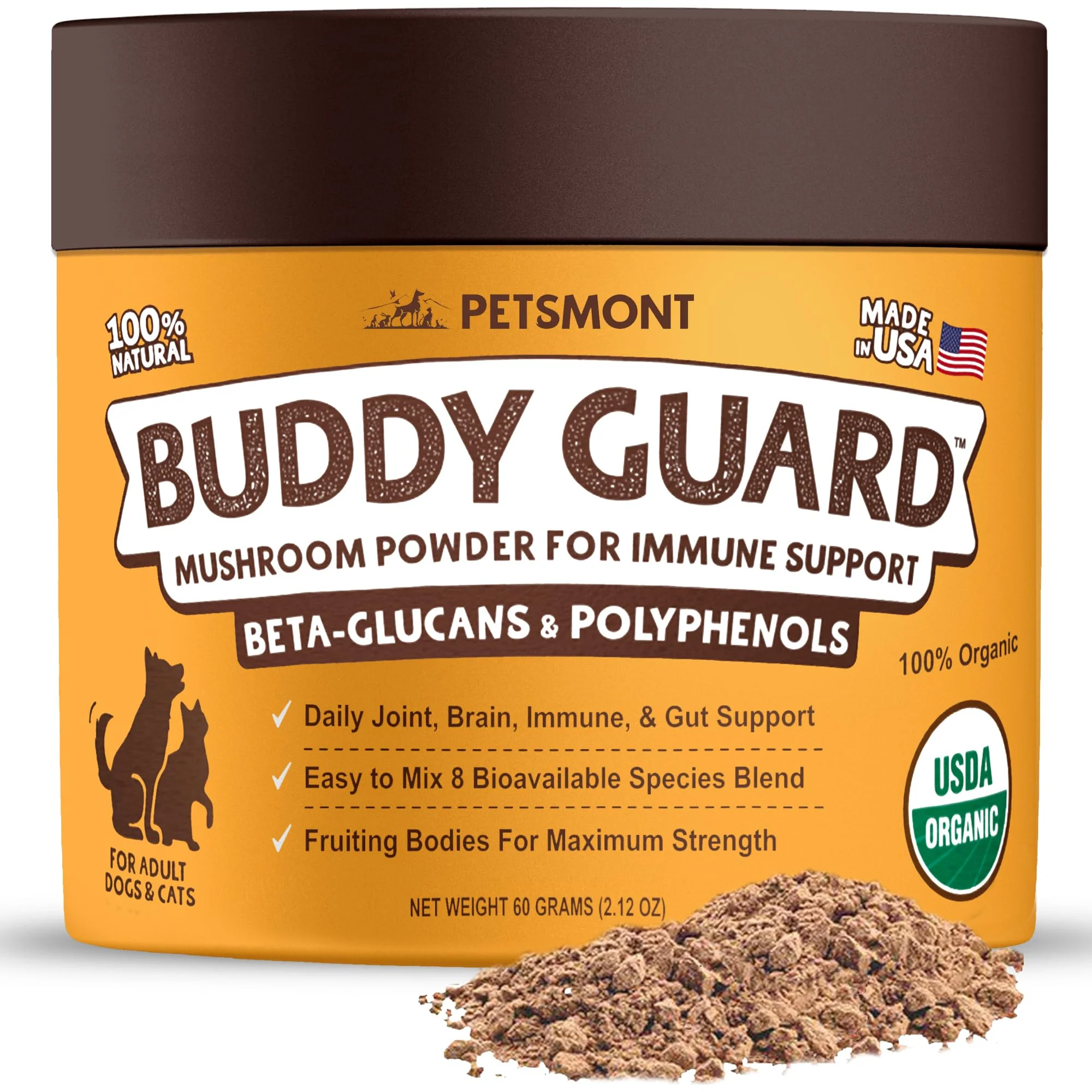 Contemporary Petsmont Buddy Guard Organic 8-Mushroom Probiotic for Dogs Cats – Immune Digestive Skin Support Eco-Friendly