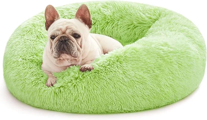 Traditional Love's cabin 20in Cat Beds for Indoor Cats - Cat Bed with Machine Washable Waterproof Bottom - Light Green Fluffy Dog and Pet Calming Cushion Bed for Joint-Relief and Sleep ImprovementAbout ThisOverview Contemporary