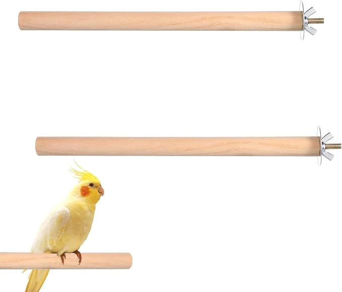 Consistent 2PCS Bird Perches for Cage Wooden Parrot Perch Stand Parrot Perches Toys Wood Clean