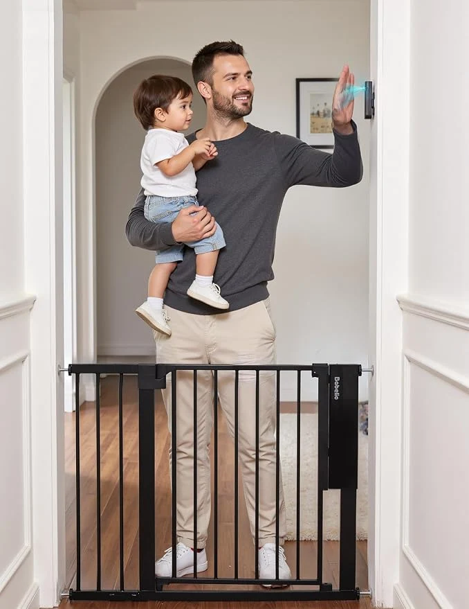 Modern Babelio Smart Baby Gate with Auto- Close Pressure Mounted No Drill Long-Lasting