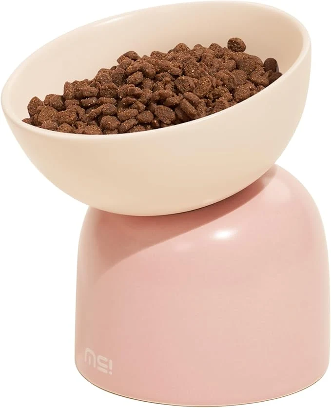 Unique d Ceramic Cat Food Bowl - 5.5 Wide Dish for Whikser Friendly 6.6 Height for Easy Feeding Lead Cadmium Durable Raised Cat Food Bowls PinkAbout ThisOverview Casual