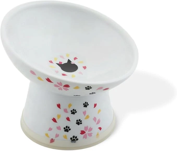 Effective Necoichi Raised Cat Food Bowl – Ceramic d 15° Tilted Cat Bowl for Whisker Neck Fatigue Dishwasher Microwave Safe – Non-Slip Anti Vomiting Ergonomic Design Sakura Regular Tilted About ThisOverview Crafted