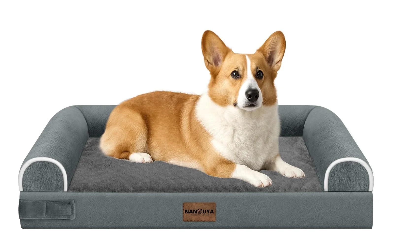 Carefully Designed NANUYA Medium-Large Dog Bed Orthopedic Washable – Dark Grey Elite