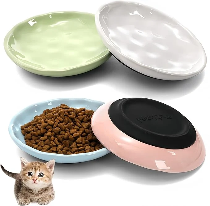 Detailed 4 Pack Cat Food Bowl Ceramic Cat Wet Food Bowls for Indoor Cats Anti Whisker Fatigue Kitten Feeding Plate Shallow Dog Dishes with Silicone Bottom for Puppy Rabbit Small PetAbout ThisOverview Dependable