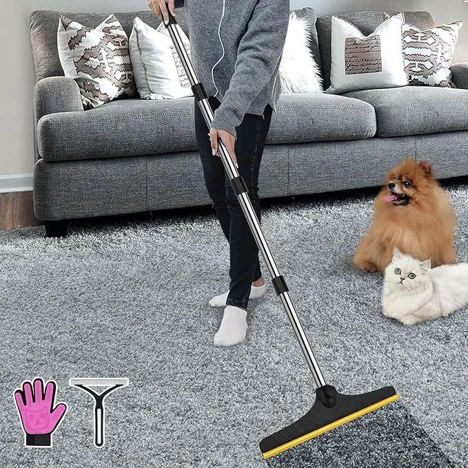 Sustainable B-Land Carpet Rake for Pet Hair Removal Reusable Pet Hair Remover with 60 Adjustable Long Handle Carpet Scraper Dog Cat Hair Remover Tool for Rugs MatsAbout ThisOverview Excellent