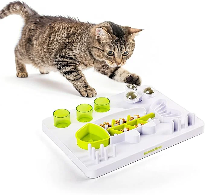 Healthy ALL FOR PAWS Interactive Cat Puzzle Feeder with 3 Catnip Balls – Slow Feeder Treat Dispenser Puzzle Toy for Indoor Cats Mental Stimulation Digger ModulesAbout This Secure