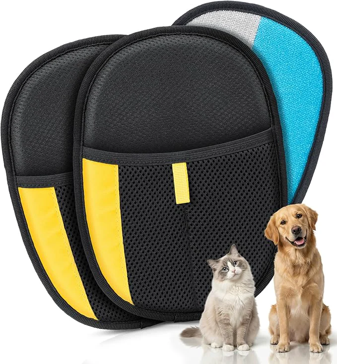 Smart Pet Hair Removal Glove for Dogs Cats - Upgraded Reusable Electrostatic Pet Hair Glove Pet Hair Remover Tool for Laundry Couch Carpet Car Seat Gentle Grooming MittAbout This Breathable
