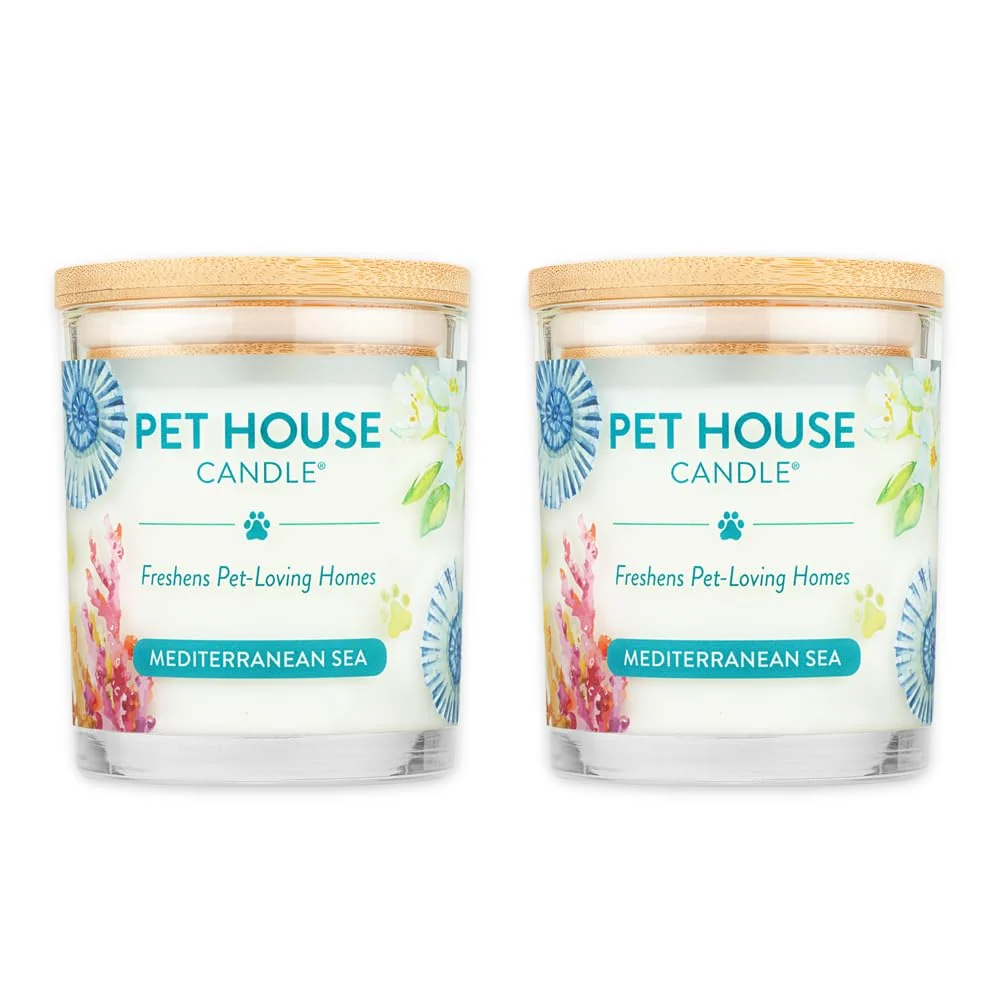 Specialty One Fur All Pet House Candles Mediterranean Sea — Plant-Based Clean-Burning 2 Pack Exclusive