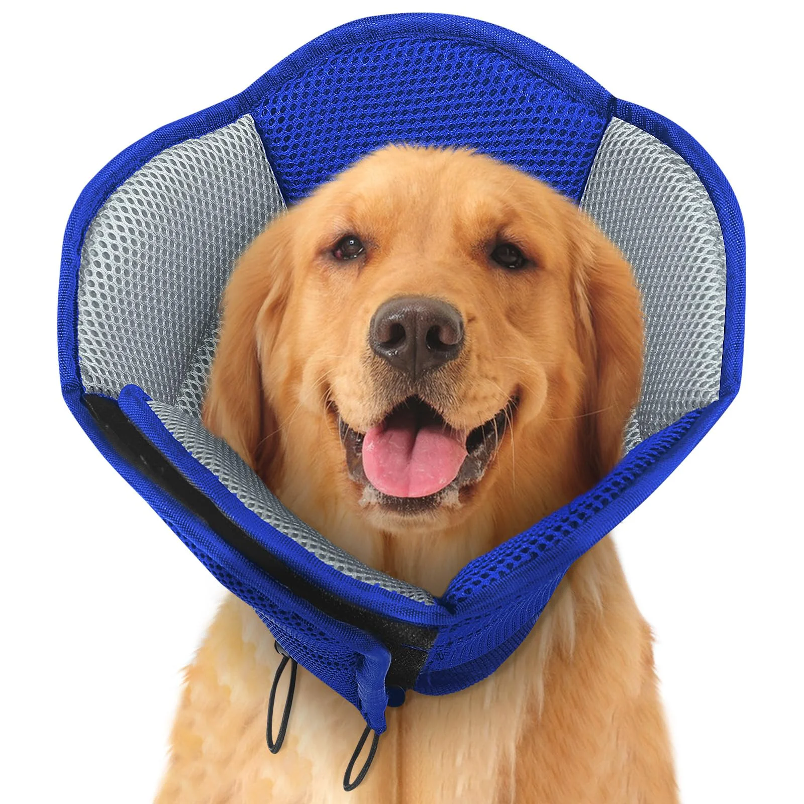 Professional SUNFURA Dog Cone for Large Dogs - Soft Breathable E-Collar Blue X-Large Stylish