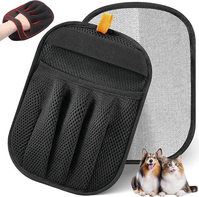 Sustainable Pet Hair Removal Glove for Cats Dogs Upgraded Five-Finger Electrostatic Pet Hair Glove Reusable Brush Pet Hair Remover Tool for Laundry Couch Carpet Car SeatAbout This First-Class
