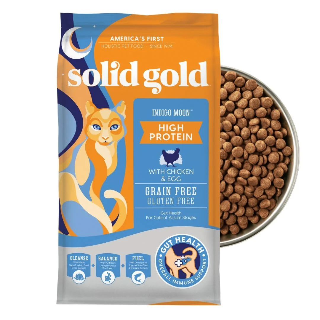 Practical Solid Gold High Protein Grain Cat Food with Probiotics – 12lb Chicken Formula for All Ages Casual