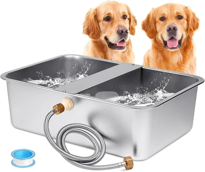 Casual 6 Gal Automatic Dog Water Bowl Dispenser Stainless Steel Dog Waterer Stylish