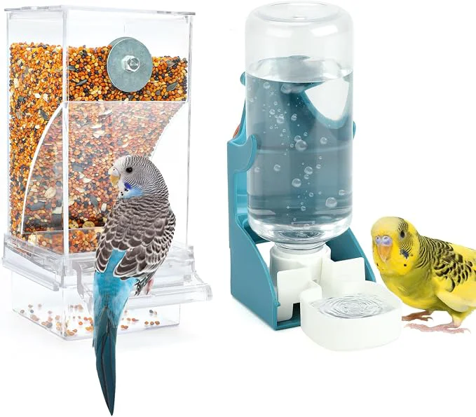 World-Class Rypet No Mess Bird Water Feeder Dispenser Set Automatic Bird Feeder Transparent Top-Quality