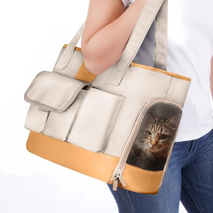 Contemporary Dog Carrier Cat Carrier Pet Carrier Foldable Waterproof Premium PU Leather Fast