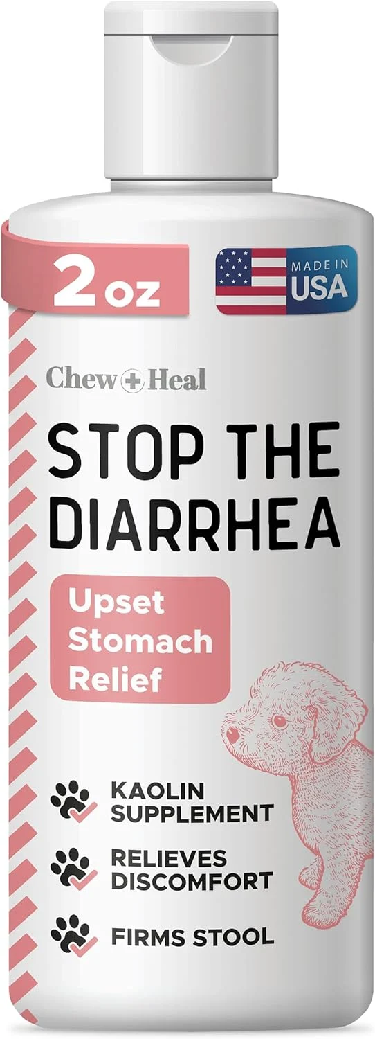 Artisan Chew Heal Labs Anti Diarrhea for Dogs 2oz - Fast Relief Liquid Dog Diarrhea Supplement with Kaolin Pectin Formula - Effective Diarrhea Treatment and Dog Health Upset Stomach Supplement Natural