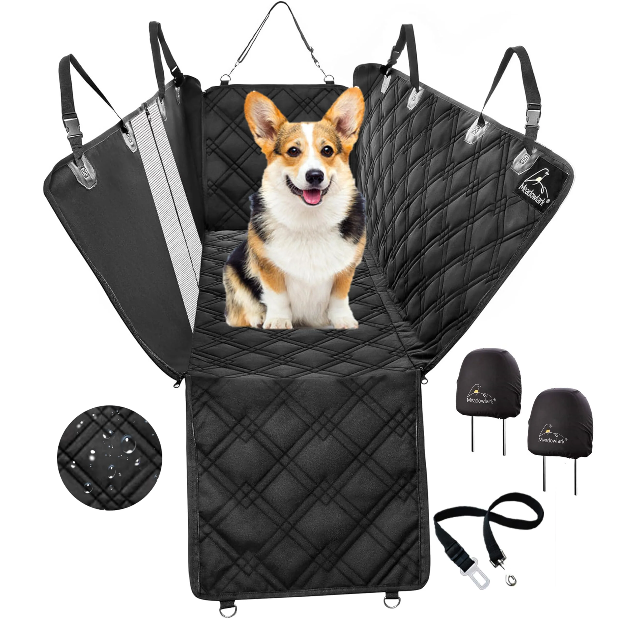 Easy-to-Use Meadowlark Dog Car Seat Cover with Mesh Window – Heavy Duty Backseat Protector 64x60 Consistent
