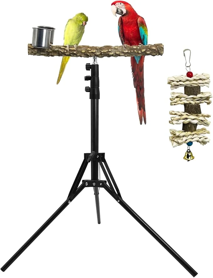Advanced kathson 28-60inches Height Adjustable Bird Perch Pepperwood Parrot Perch Stand Innovative