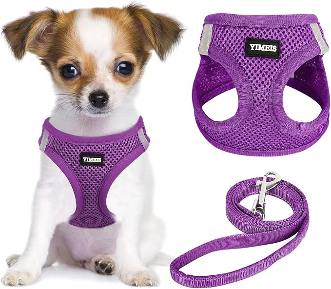 World-Class YIMEIS Dog Harness and Leash Set No Pull Soft Mesh Pet Harness Reflective Casual