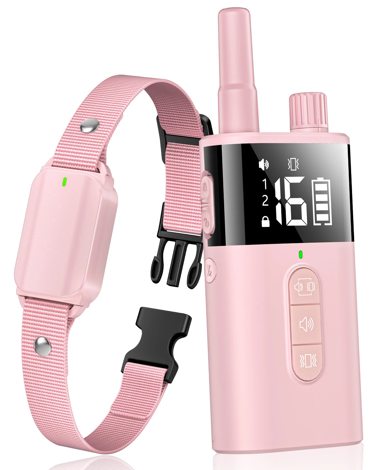 High-Quality SODOG No Shock Dog Training Collar with Remote – Pink Vibration Beep Collar for 10-120 lb Dogs Eco-Friendly