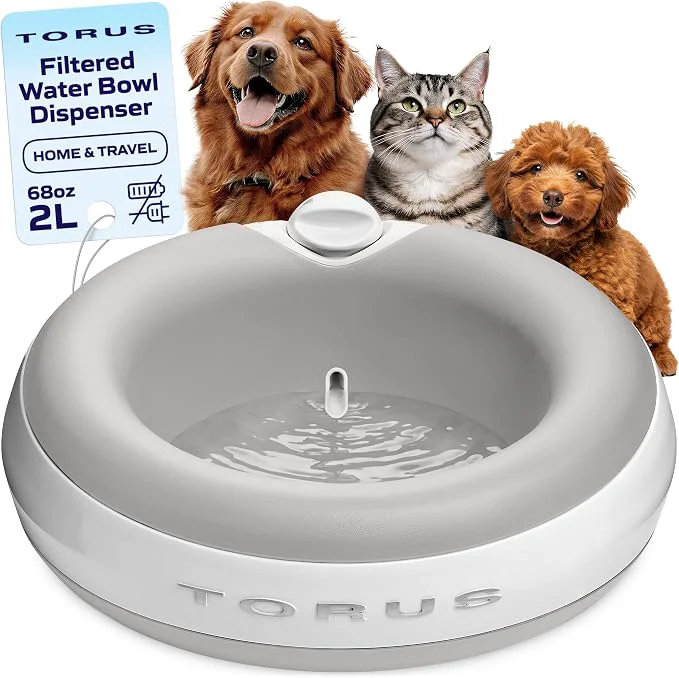 Verified Filtered Portable Dog Water Dispenser 2L 68oz Automatic Pet Water Dispenser Detailed