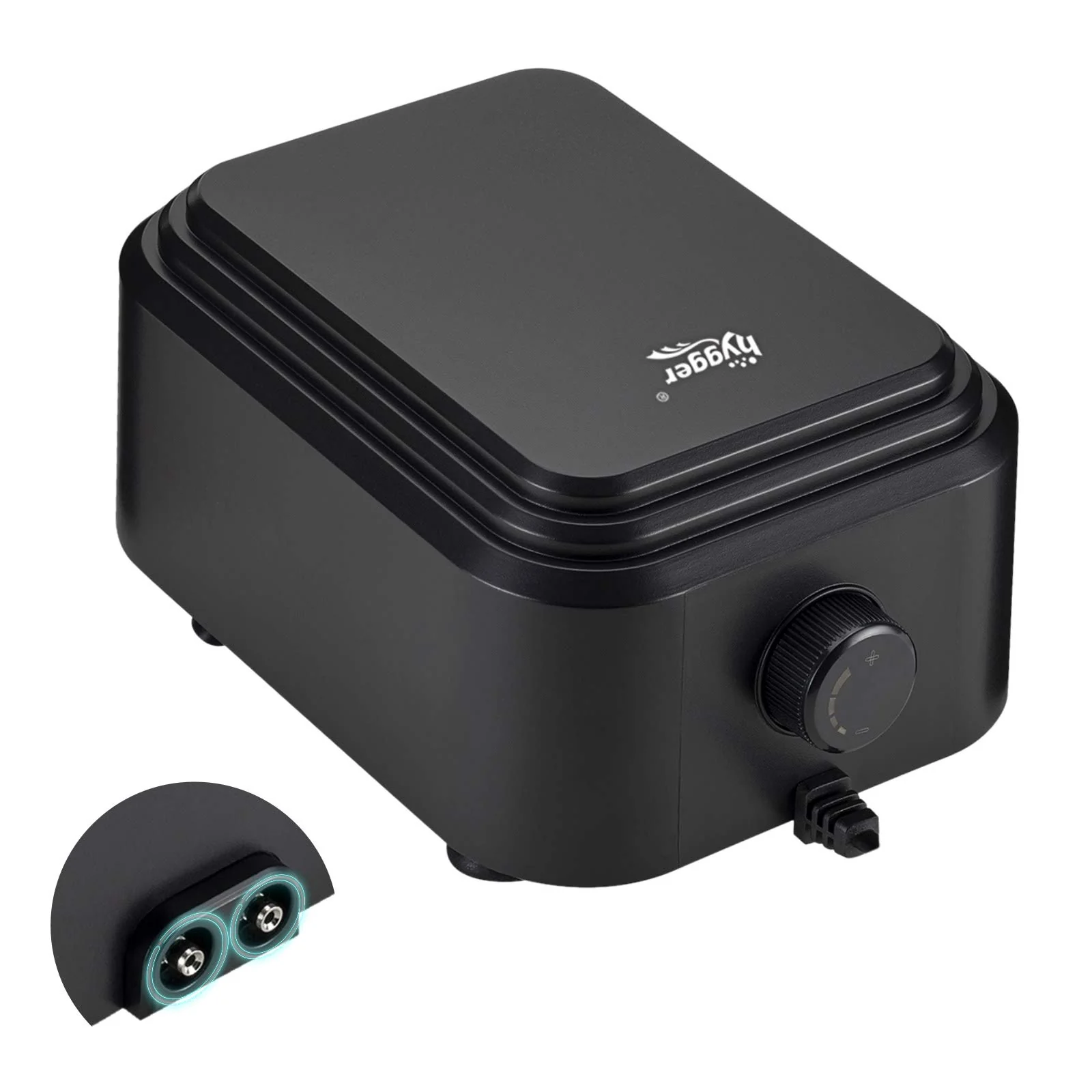 Flexible hygger Quietest Aquarium Air Pump – Adjustable 2-Outlets 255GPH Ultra Silent 10W for 20–600 gal Tanks High-Quality