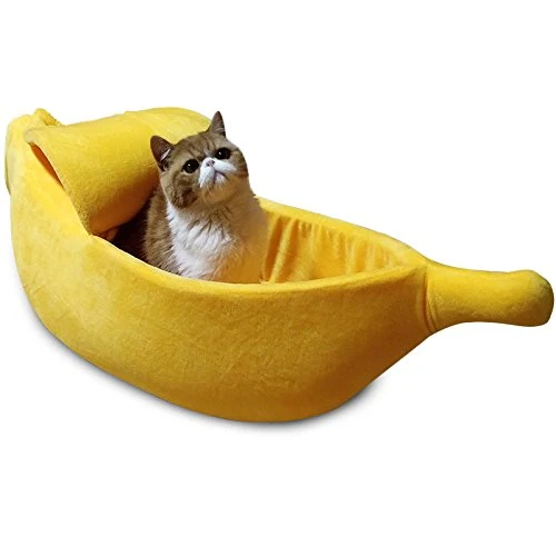 Prestigious Petgrow Cute Banana Cat Bed House Extra Large Yellow Flexible