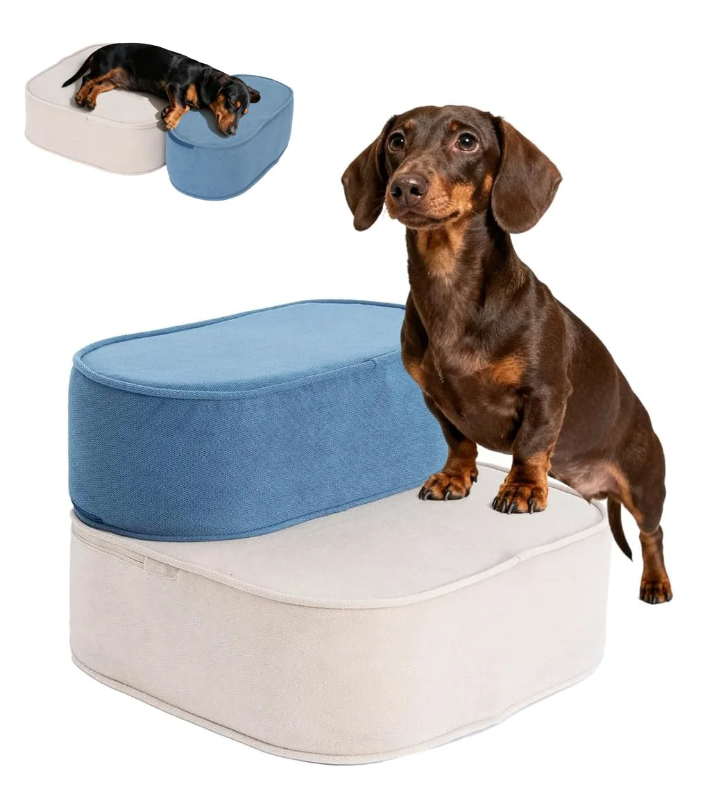 Reliable VERASCOT Dog Stairs for High Beds — 2-Step Non-Slip Pet Steps with Washable Cover Consistent