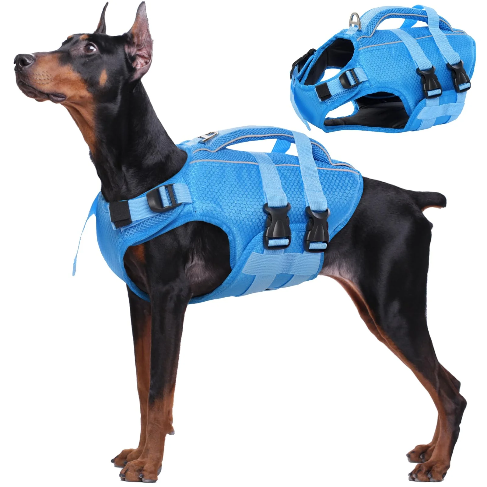 Genuine Kuoser Dog Life Jacket — High Flotation Reflective Swim Vest Adjustable XS–XXL Verified