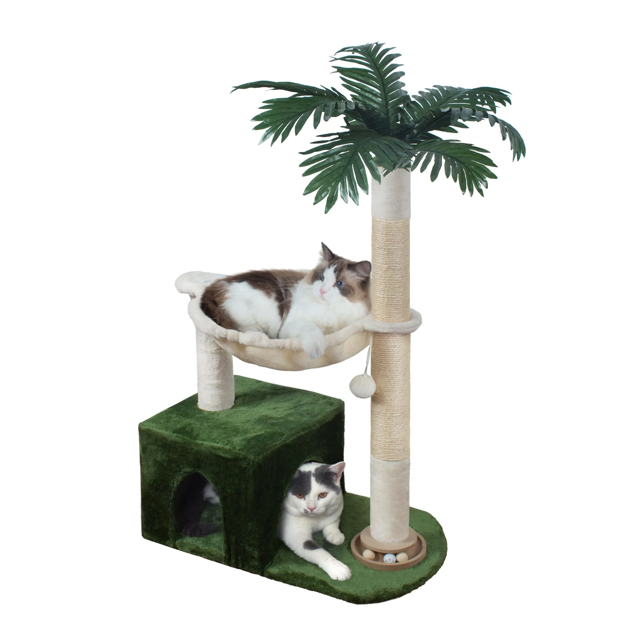 Contemporary Fantasreen 38-inch Cat Tree with Large Hammock Condo Track Balls – Stable Indoor Cat Playground Comfortable