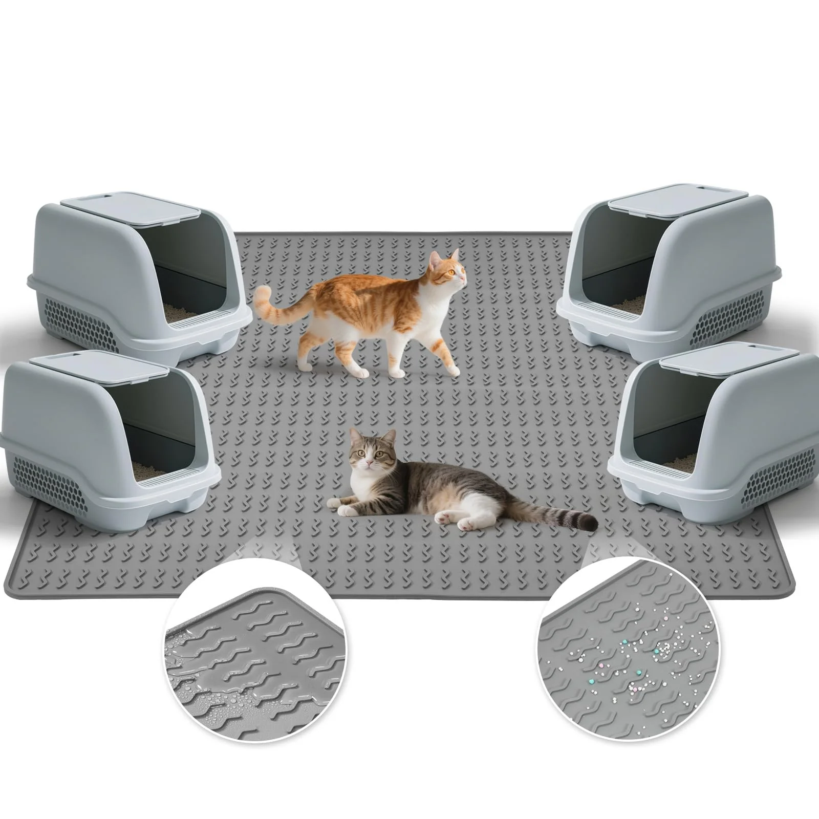 Proven Colewin XXL Cat Litter Mat 47x35in Waterproof Silicone Litter Trapping Mat for Multi-Cat Homes Crafted