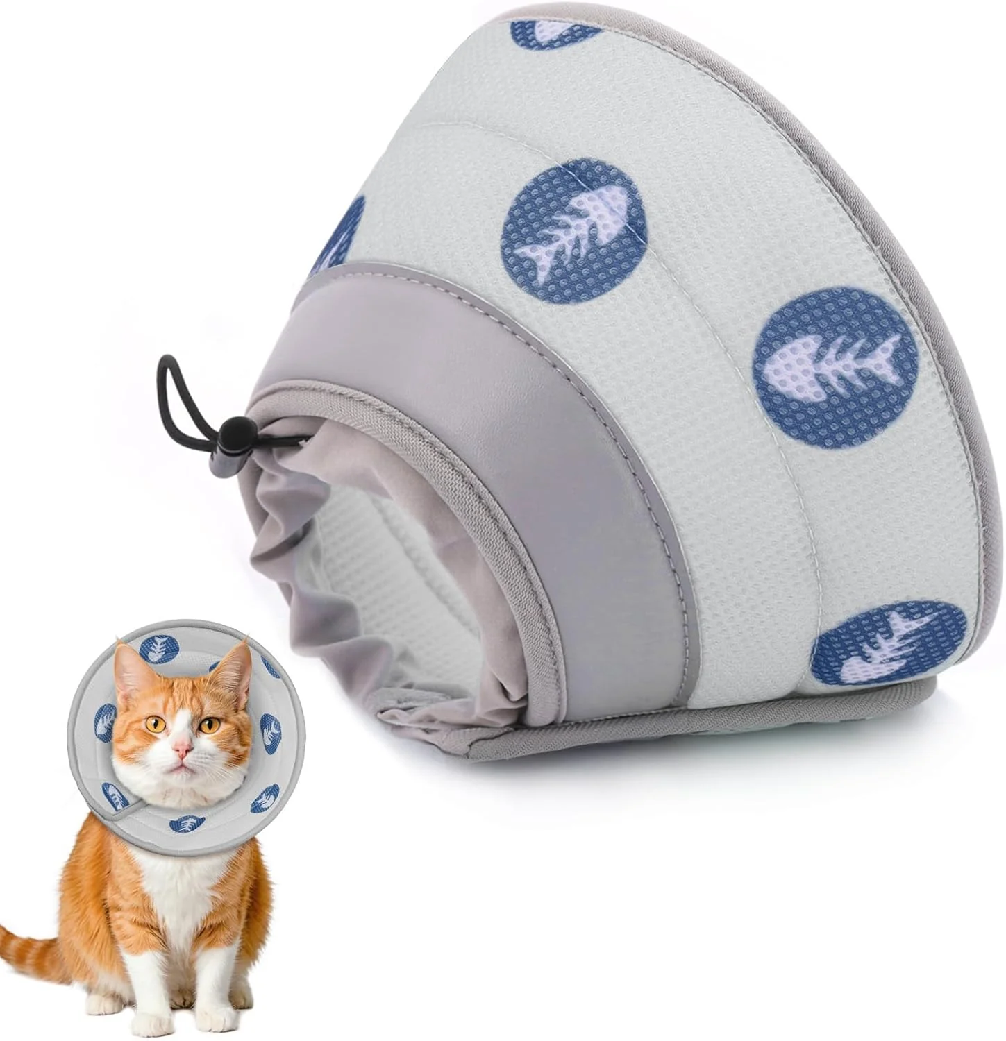 Carefully Designed Cat Cone Collar Soft to Stop Licking After Surgery Cat Recovery Collar for Small Large Cats Adjustable Elizabethan Collar Smart