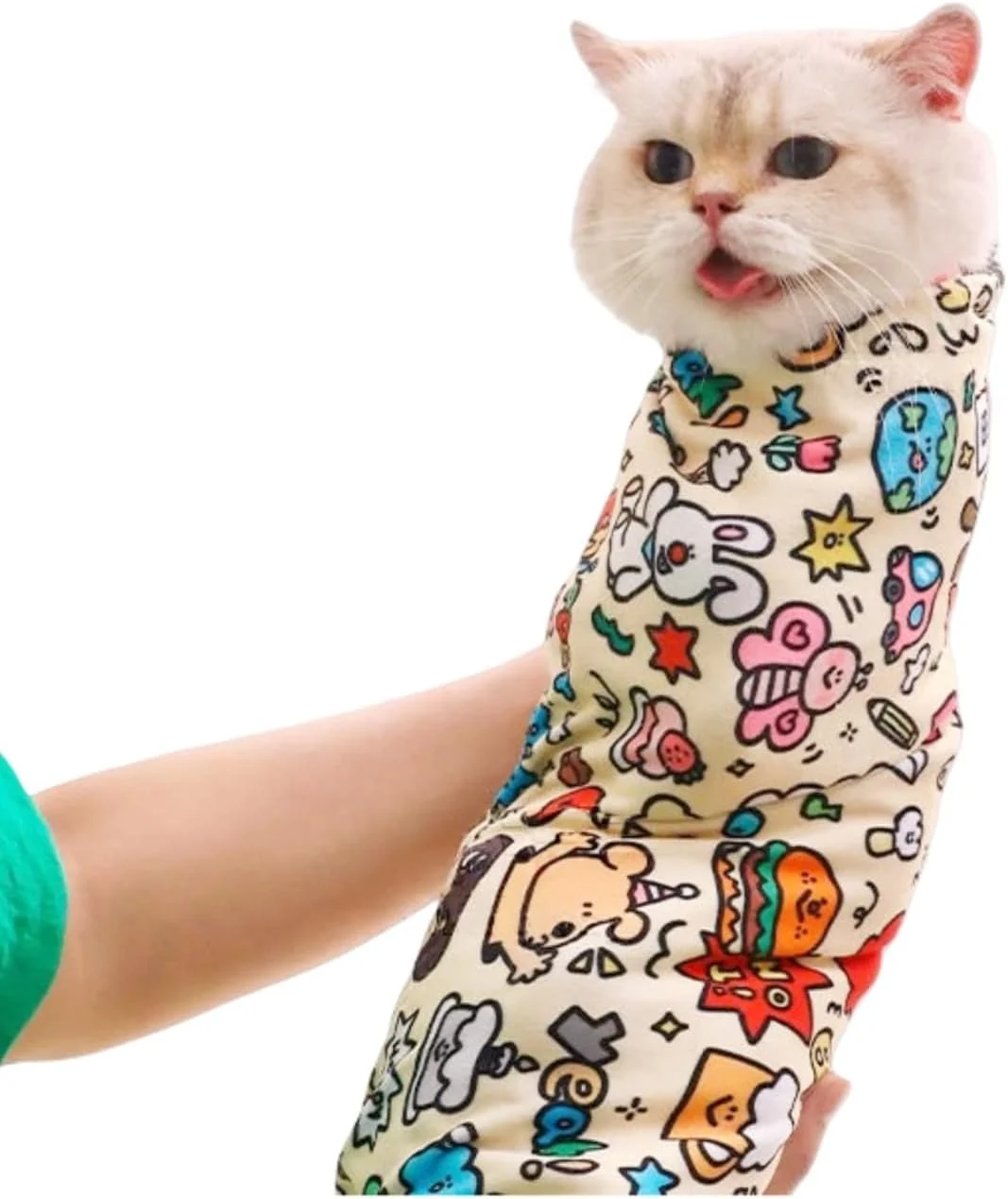 Crafted Cat Grooming Wrap – Self-Adherent Anti-Scratch Swaddle Restraint Bag for Nail Cutting Medication Multifunctional Care - Calm Cozy Burrito Papoose Pet Blanket 31.5 31.5inches within 22lbs First-Class
