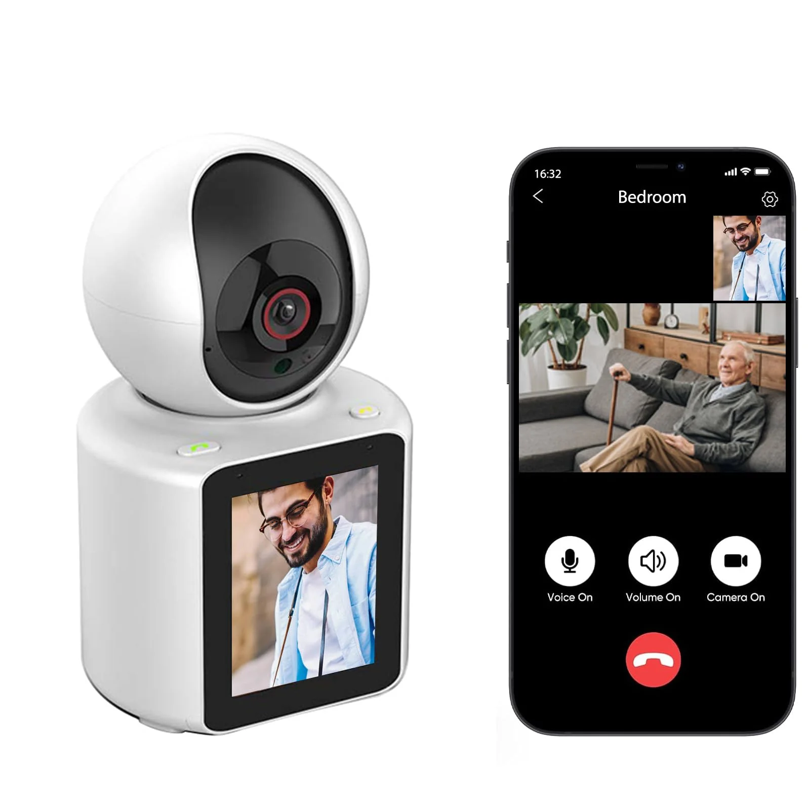 Safe LASTCOW Video Calling Camera with 2.8-inch HD Screen — 1080P Indoor Security Two-Way Calls Im Cam app Fast