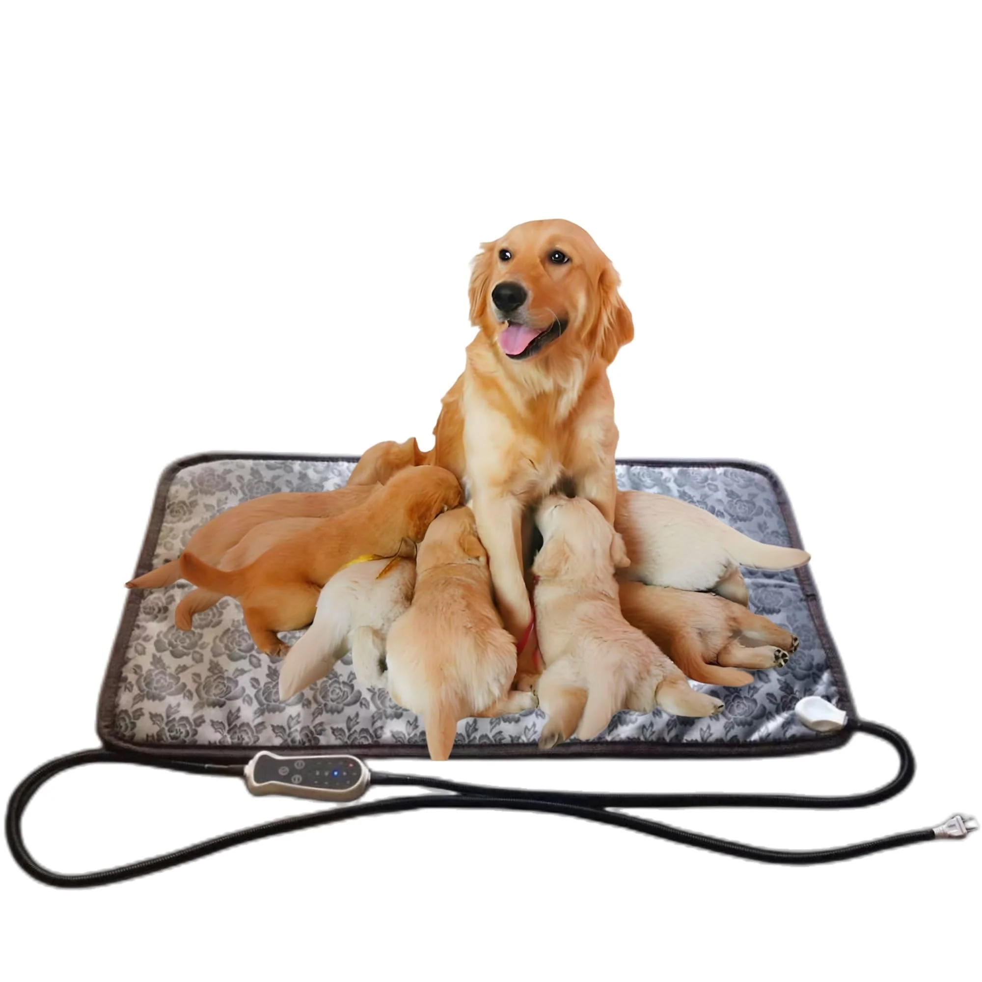 High-End QUASILOVE Puppy Heating Pad for Whelping - Large 34x21 in 9 Heat Settings 4 Auto Shut Off Practical