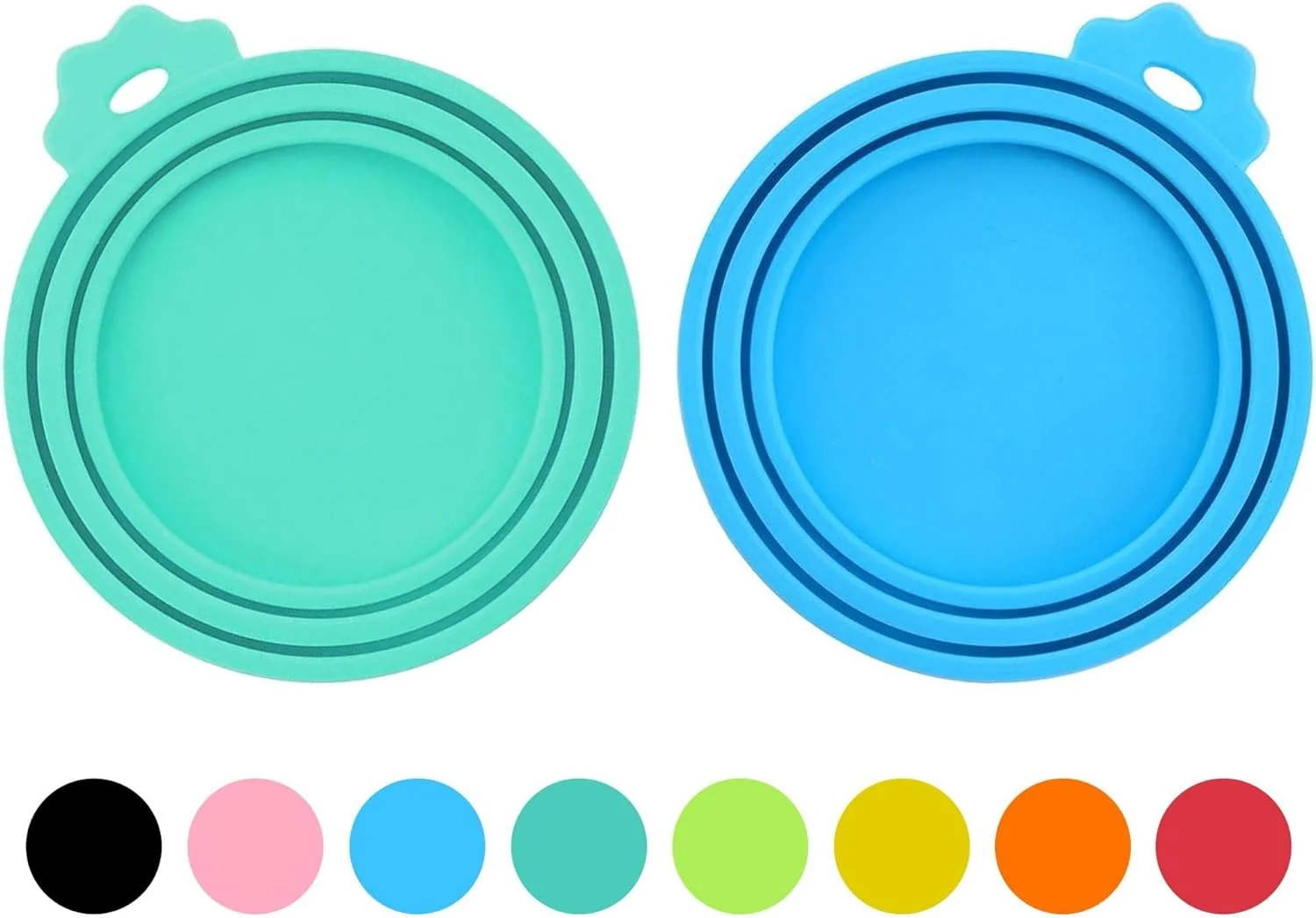 Luxury 2 Pack Silicone Pet Food Can Lids BPA Universal Fit Blue Teal First-Class