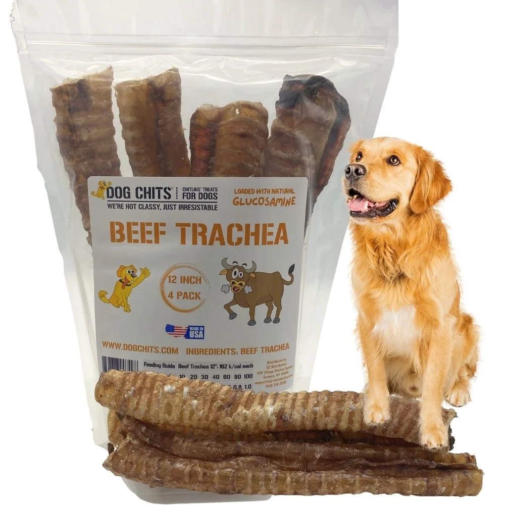 Clean Beef Trachea Dog Treats - 12 Inch 4 Pack Healthy