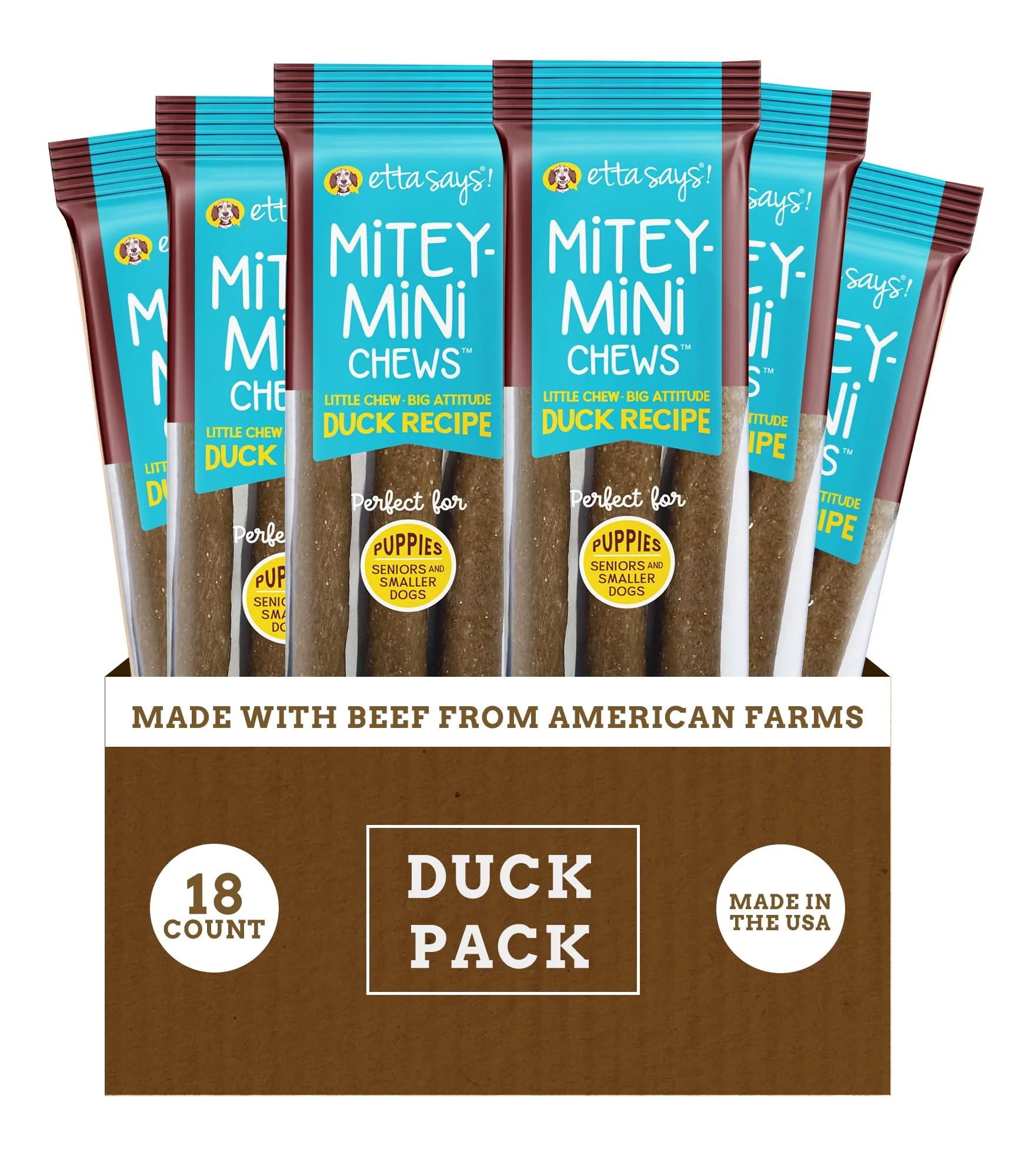 Excellent etta says Mitey Mini Chews – Grain- Odor- USA-Made Duck Dog Treats 54 Count 18-Pack Advanced