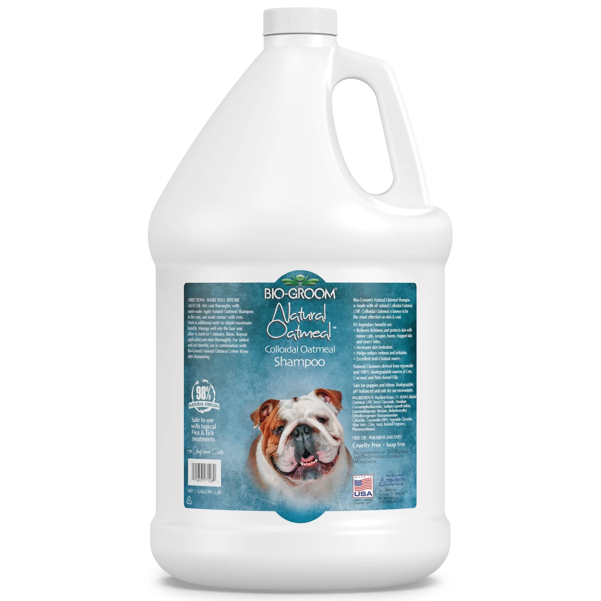 Responsible Bio-groom Oatmeal Dog Shampoo – Gentle Anti-Itch Cruelty- USA Made 1 Gallon Professional