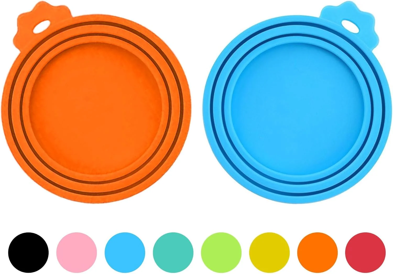 Eco-Friendly 2 Pack Pet Food Can Covers Silicone Universal Can Lids for Dog Cat Food BPA One Fit Most Standard Size Can Lids Top Orange Blue Consistent