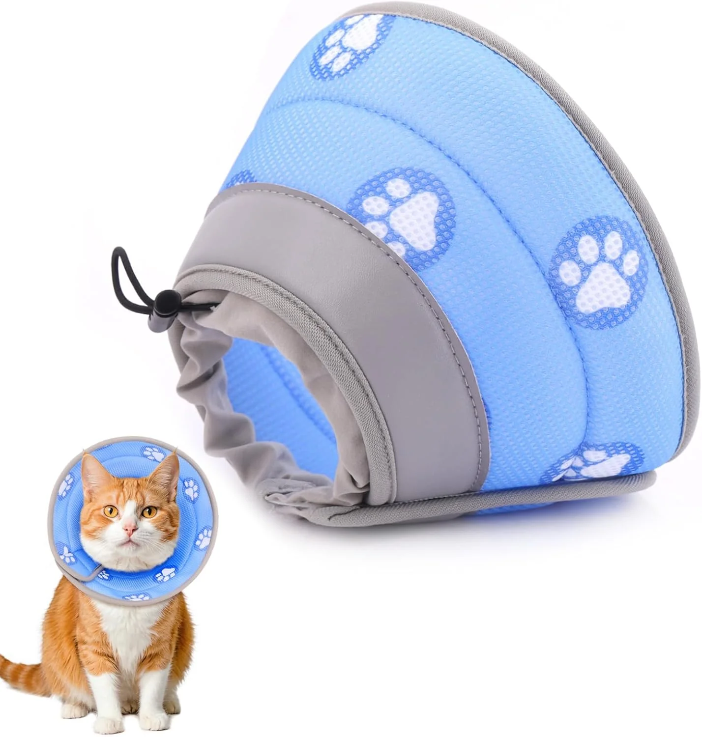 Superior Cat Cone Collar Soft to Stop Licking After Surgery Cat Recovery Collar for Small Large Cats Adjustable Elizabethan Collar Versatile