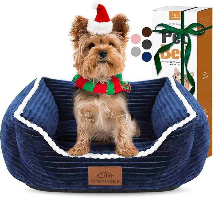 Advanced Cat Dog Bed for Pets Rectangle Pet Bed Gift for Puppy and Kitten Machine Washable Calming Fluffy Pet Couch Sofa for Indoor Outdoor Portable Soft Cat Bed with Non-Slip Bottom Small Blue About ThisOverview Specialty