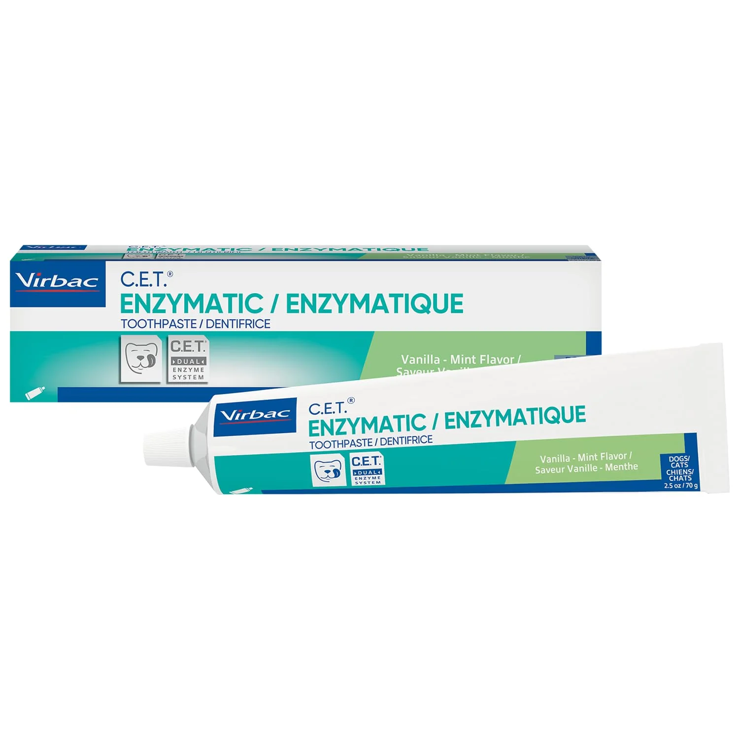 Pure Virbac C.E.T. Enzymatic Toothpaste for Dogs Cats – Vanilla Mint 2.5 oz Next-Generation
