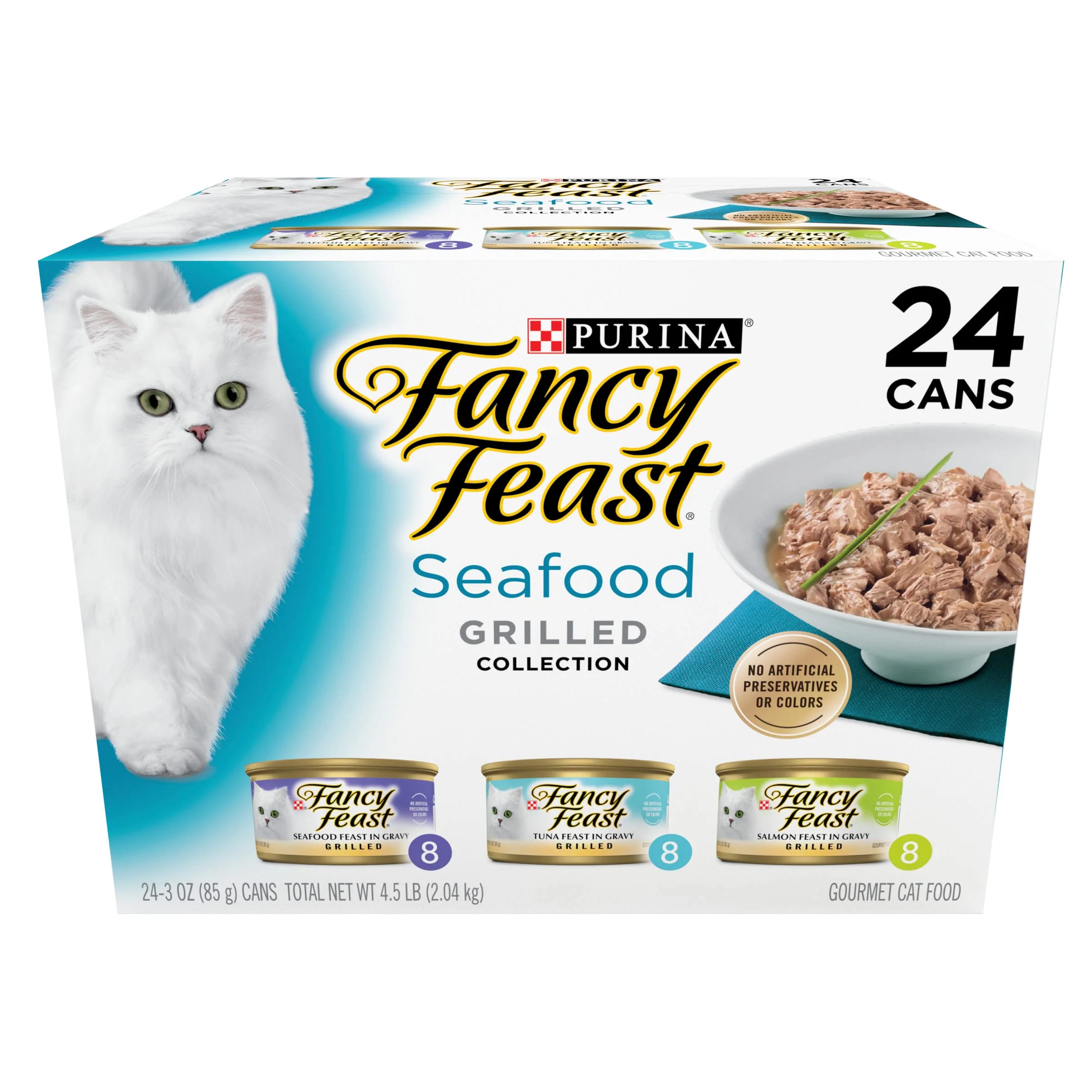 Outstanding Fancy Feast Grilled Wet Cat Food Seafood Collection — Pack of 24 3 oz Cans Efficient
